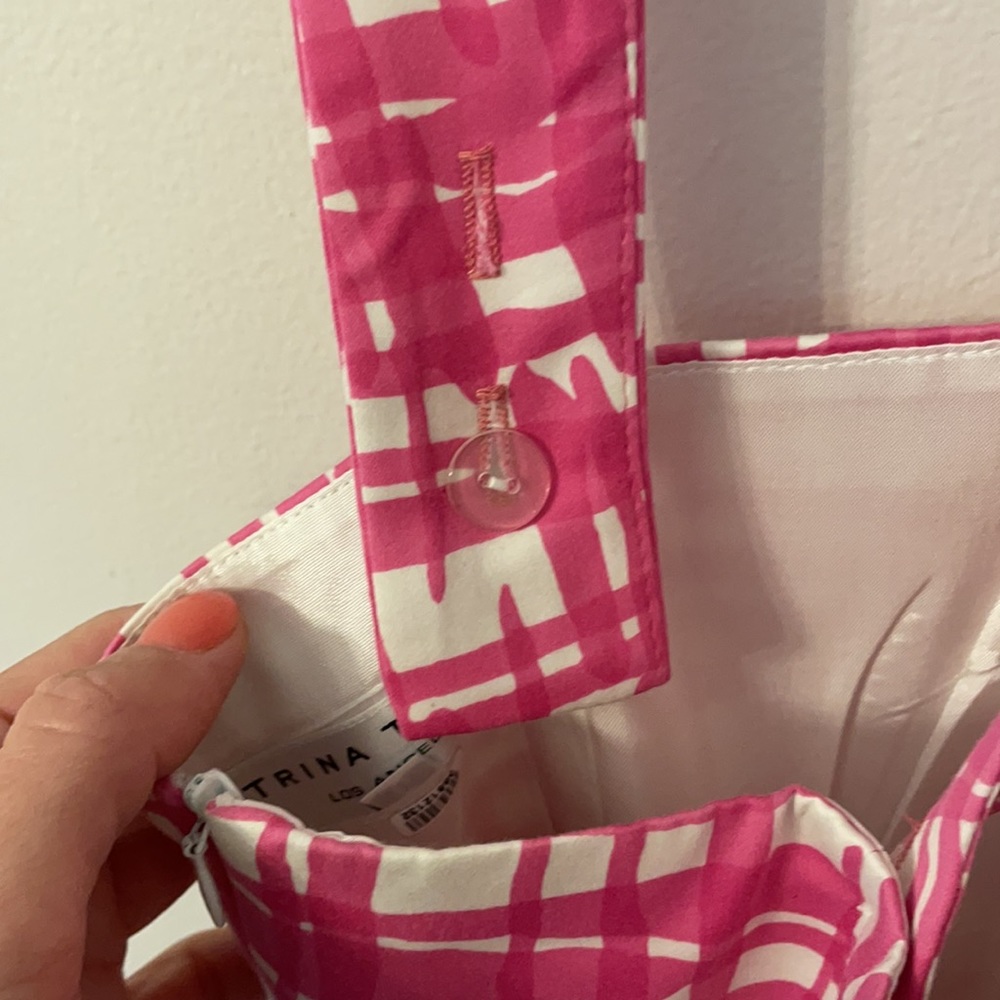 Pink Checkered Ruffle Halter Dress - Picture 5 of 5
